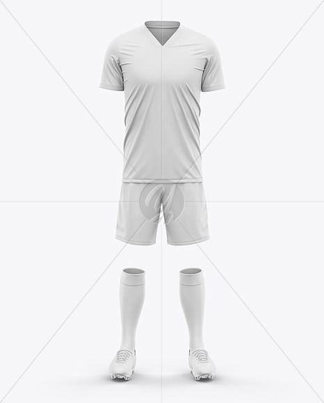 Download Football Kit With V Neck T Shirt Mockup Front View In Apparel Mockups On Yellow Images Object Mockups PSD Mockup Templates