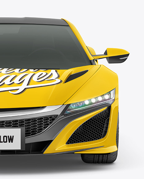Sport Car Mockup   Front View PSD #1