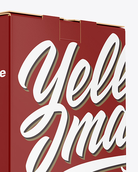 Glossy Paper Box with Wine Mockup PSD #1