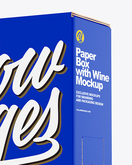 Download Matte Paper Box With Wine Mockup In Box Mockups On Yellow Images Object Mockups PSD Mockup Templates