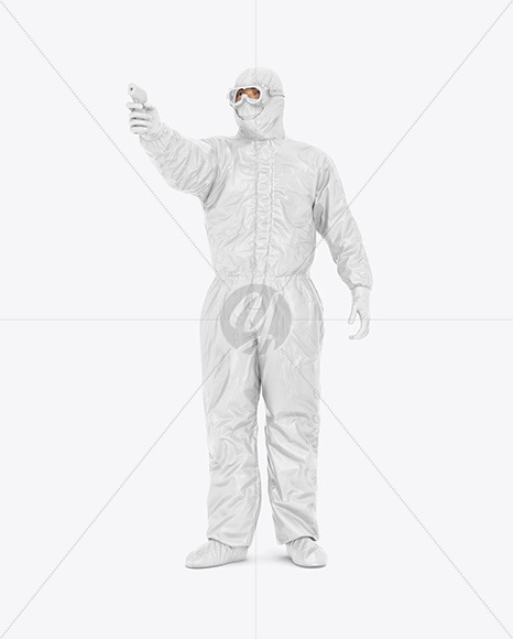 Download Man In Medical Protective Suit Mockup In Apparel Mockups On Yellow Images Object Mockups PSD Mockup Templates