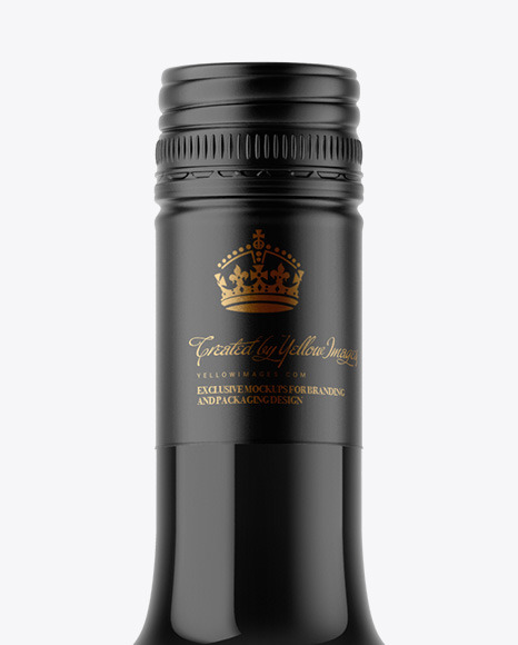 Dark Glass Wine Bottle Mockup PSD #1