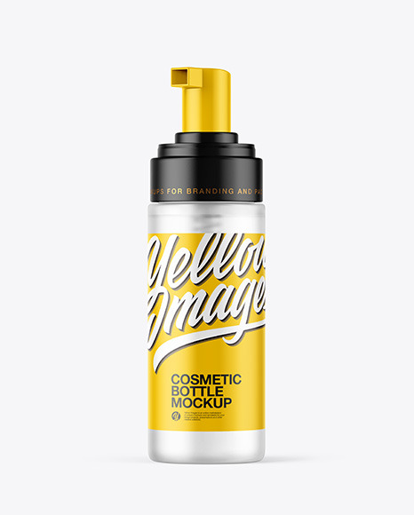 Download Frosted Cosmetic Bottle With Pump Mockup In Bottle Mockups On Yellow Images Object Mockups PSD Mockup Templates