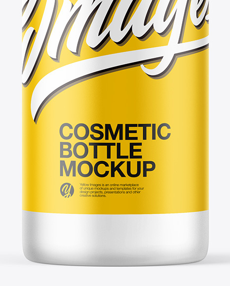 Frosted Cosmetic Bottle With Pump Mockup In Bottle Mockups On Yellow Images Object Mockups