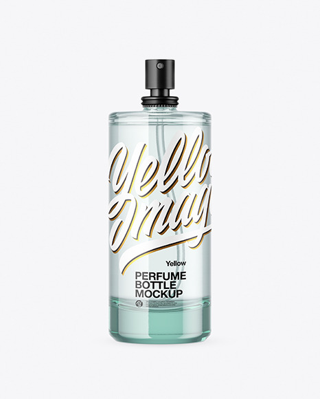 Blue Glass Perfume Bottle Mockup