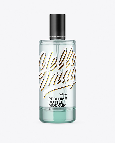 Blue Glass Perfume Bottle Mockup PSD #1