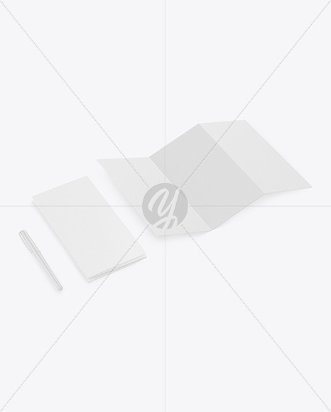 Kraft Broсhure with Pen Mockup PSD #3