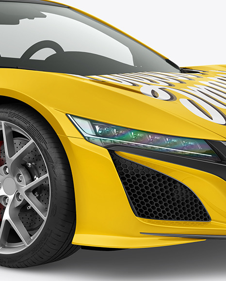 Sport Car Mockup   Half Side View PSD #6