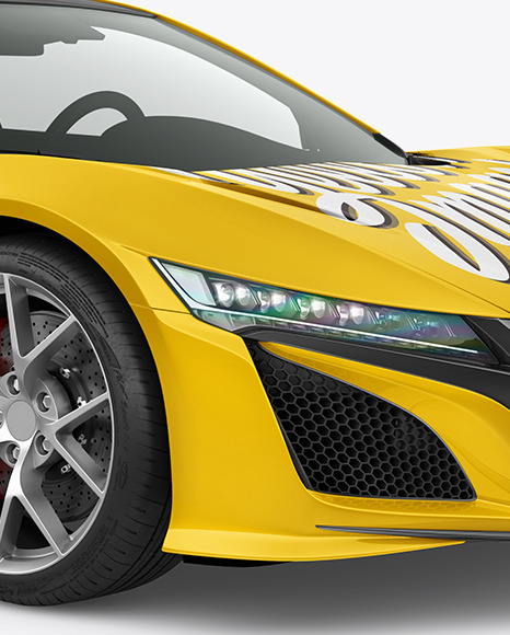 Sport Car Mockup   Half Side View PSD #7