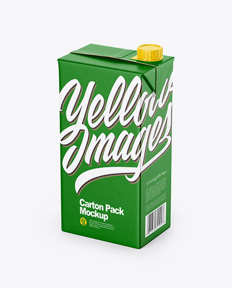 2000ml Carton Pack Mockup In Packaging Mockups On Yellow Images Object Mockups