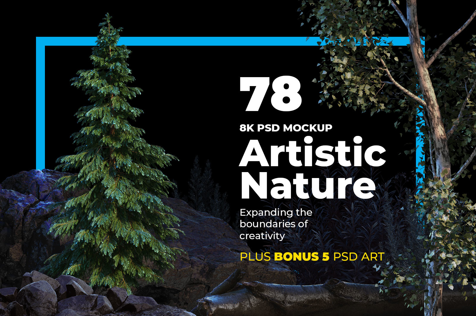 Download Artistic Nature 01 In Scene Generators On Yellow Images Creative Store PSD Mockup Templates