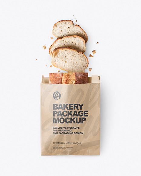 Download Kraft Paper Bakery Bag Mockup In Bag Sack Mockups On Yellow Images Object Mockups PSD Mockup Templates