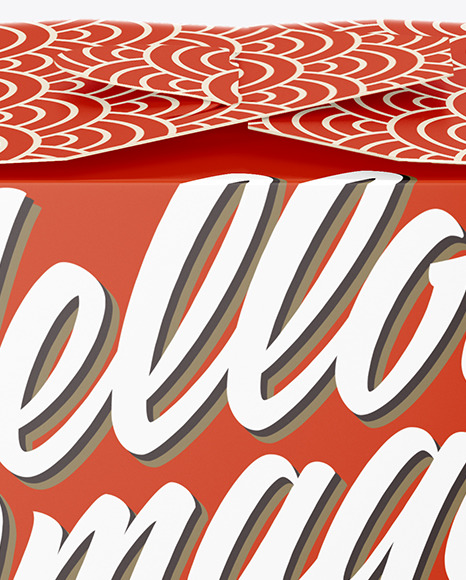 Matte Paper Noodles Box Mockup   Front View (High Angle Shot) PSD #1