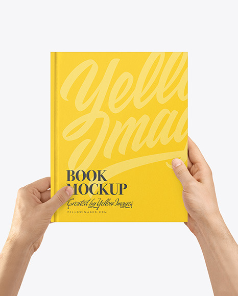 Book Mockup in Hands PSD #4