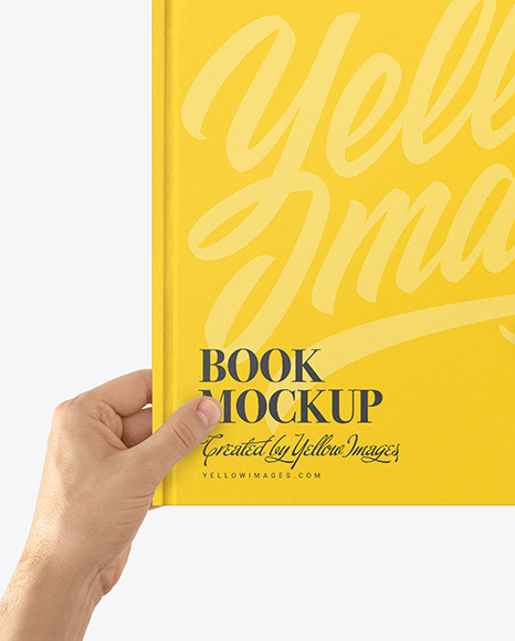 Book Mockup In Hands In Stationery Mockups On Yellow Images Object Mockups