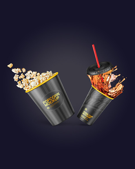 Cup Popcorn And Drink Mockup PSD #5