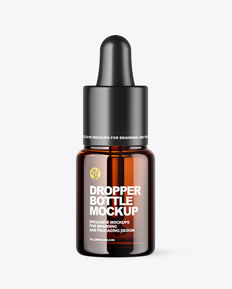 Amber Glass Dropper Bottle Mockup PSD #2