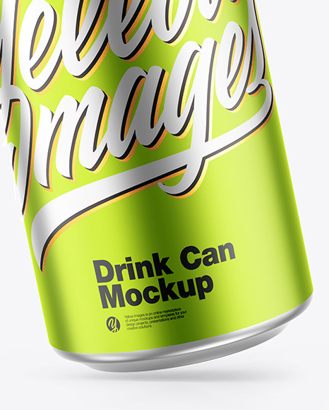 Download Matte Metallic Drink Can Mockup In Can Mockups On Yellow Images Object Mockups