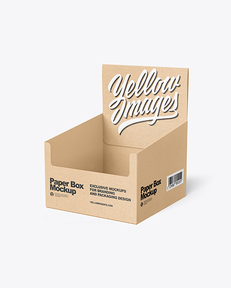 Kraft Paper Display Box With Boxes Mockup In Box Mockups On Yellow Images Object Mockups