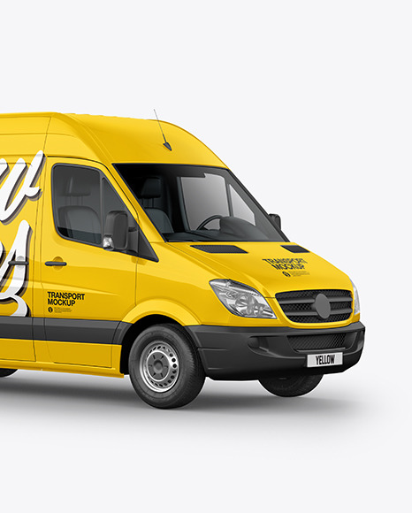 Panel Van Mockup - Half Side View