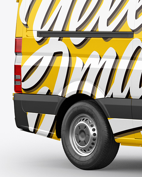 Panel Van Mockup   Half Side View PSD #1