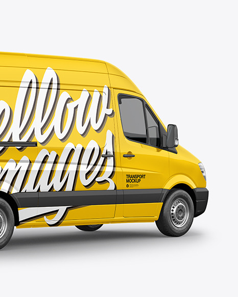 Panel Van Mockup - Back Half Side View