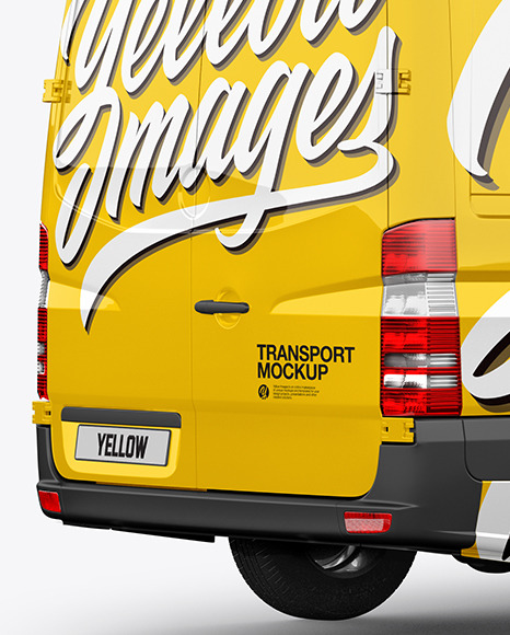 Panel Van Mockup   Back Half Side View PSD #1