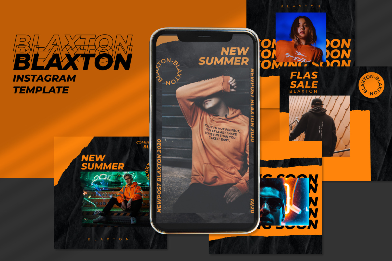 Download Blaxton Instagram Post Stories In Social Media Templates On Yellow Images Creative Store