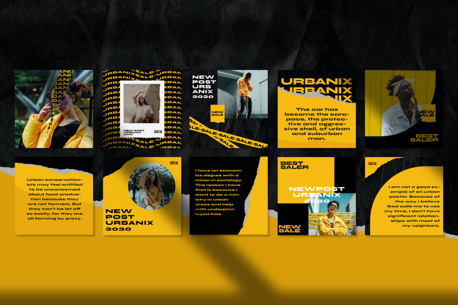 Urbanix Instagram Post Square on Yellow Images Creative Store