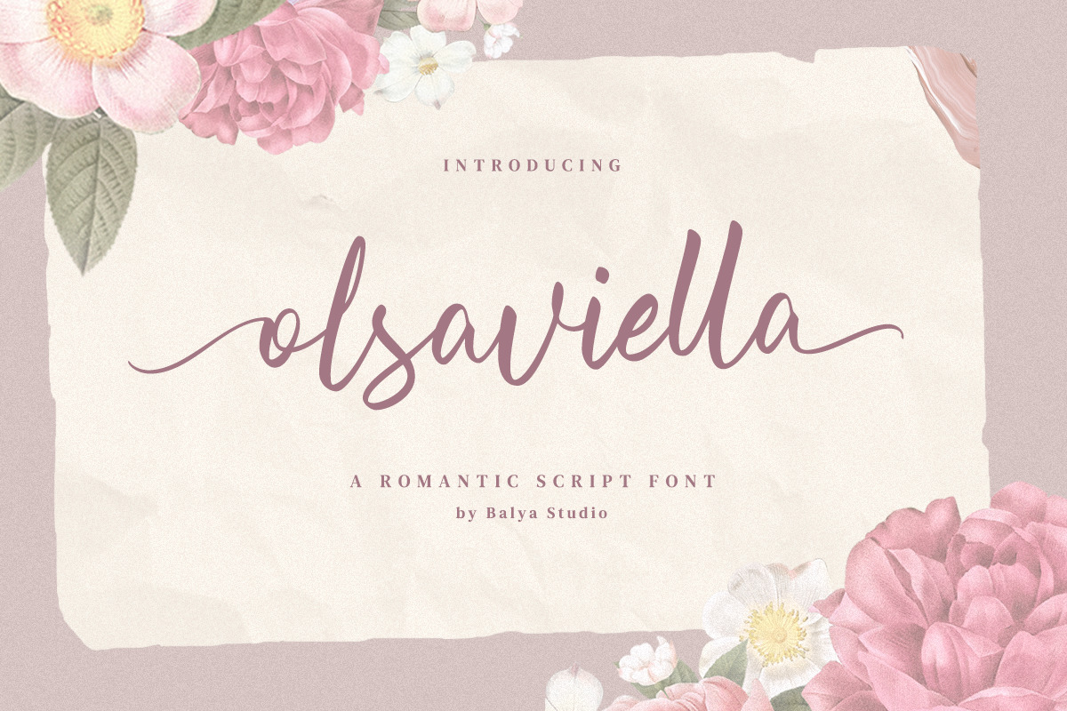 Olsaviella Signature Font In Fonts On Yellow Images Creative Store