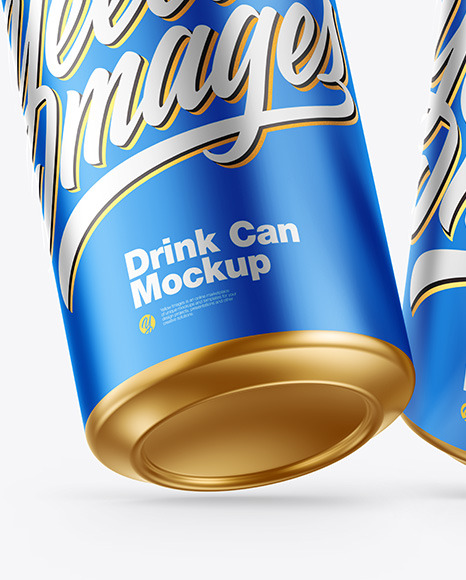 Download Three Matte Metallic Drink Cans Mockup In Can Mockups On Yellow Images Object Mockups