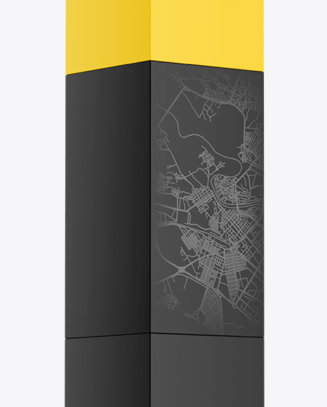 Download Wayfinding Totem Mockup In Outdoor Advertising Mockups On Yellow Images Object Mockups PSD Mockup Templates