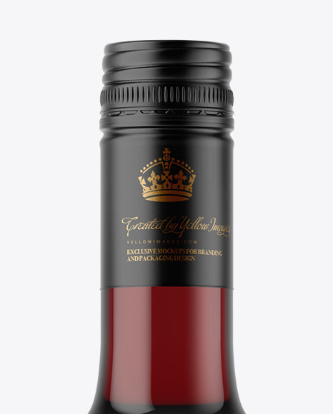 Clear Glass Red Wine Bottle Mockup