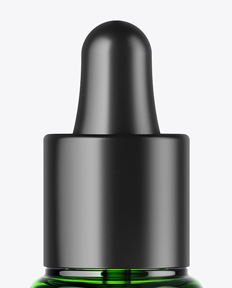 Green Glass Dropper Bottle Mockup PSD #1