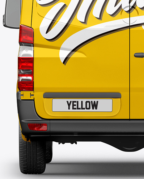 Panel Van Mockup   Back View PSD #2