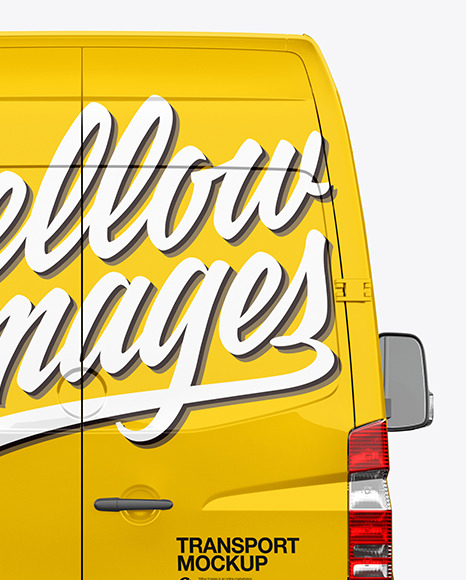 Panel Van Mockup   Back View PSD #1