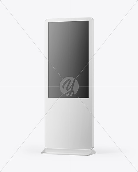 LCD Digital Signage Mockup Half Side View PSD #3