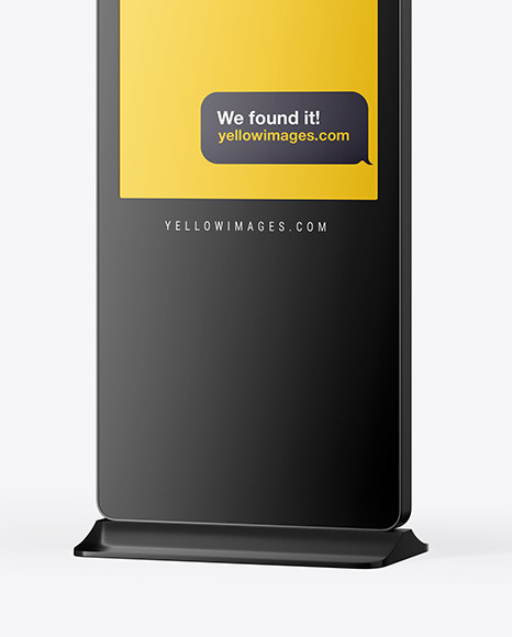 Download Lcd Digital Signage Mockup Half Side View In Indoor Advertising Mockups On Yellow Images Object Mockups