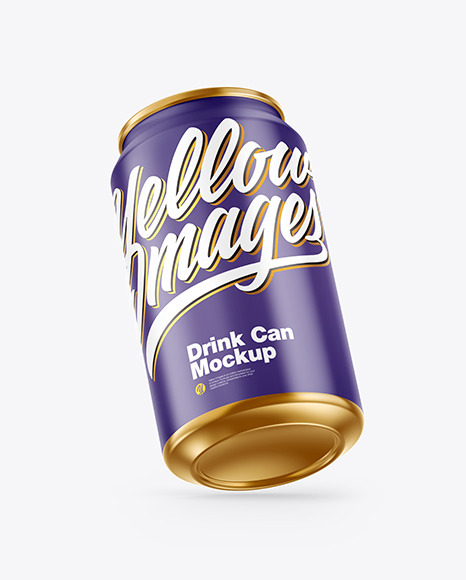 Metallic Drink Can w/ Glossy Finish Mockup