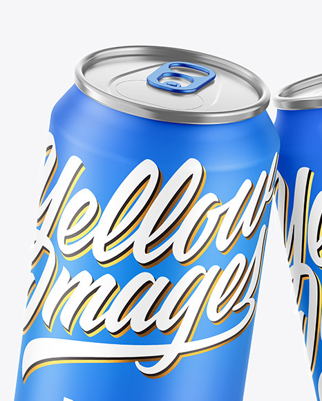 Two Metallic Drink Cans w  Matte Finish Mockup PSD #6