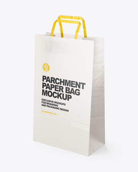 Download Matte Parchment Paper Shopping Bag Mockup Half Side View In Bag Sack Mockups On Yellow Images Object Mockups PSD Mockup Templates