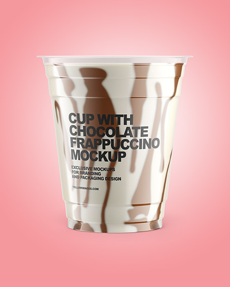 Download Cup With Chocolate Frappuccino Mockup in Cup & Bowl Mockups on Yellow Images Object Mockups