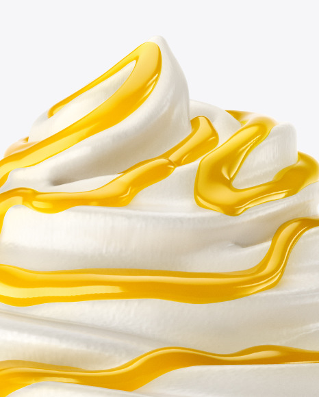 Ice Cream Paper Cup with Mango Sauce Mockup PSD #2