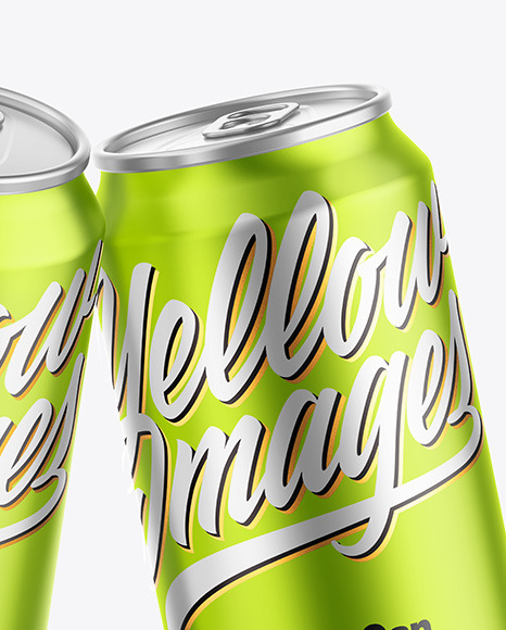 Matte Metallic Drink Cans Mockup PSD #6