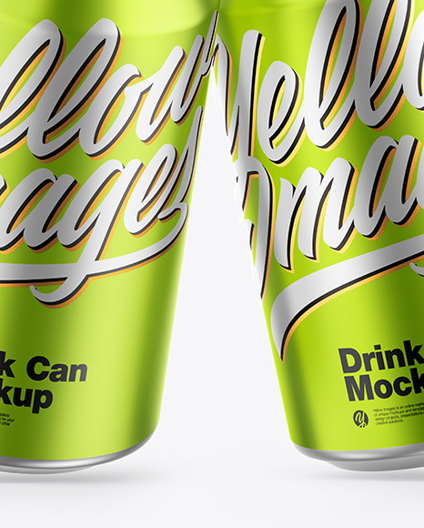 Matte Metallic Drink Cans Mockup PSD #7