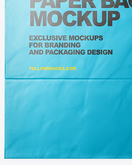 Matte Parchment Paper Shopping Bag Mockup Front View In Bag Sack Mockups On Yellow Images Object Mockups