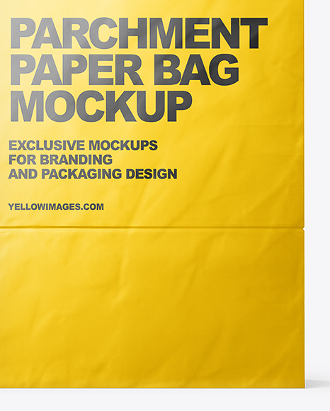 Download Matte Parchment Paper Shopping Bag Mockup Front View In Bag Sack Mockups On Yellow Images Object Mockups PSD Mockup Templates