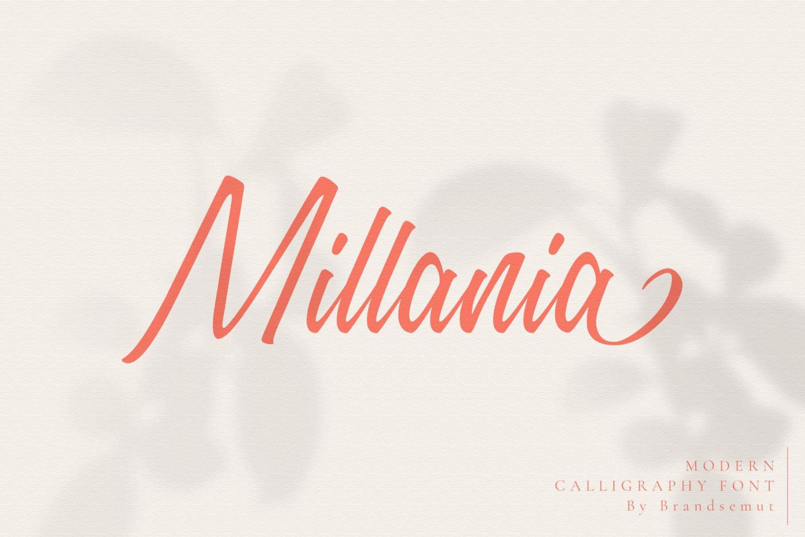 Millania Modern Script Font In Fonts On Yellow Images Creative Store