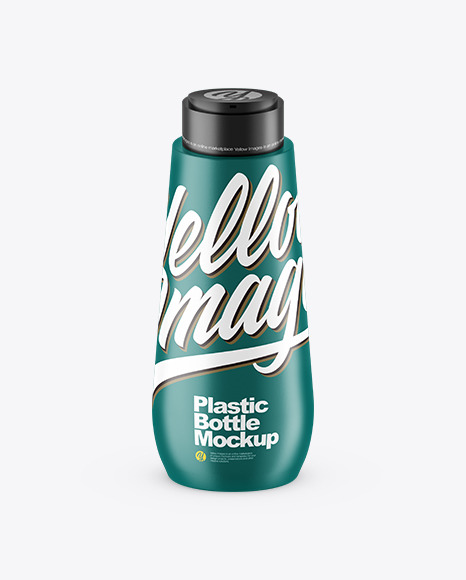 Glossy Plastic Bottle - Half Side View