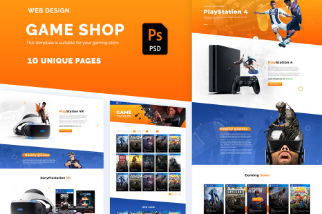 Game Store UI Kit on Yellow Images Creative Store